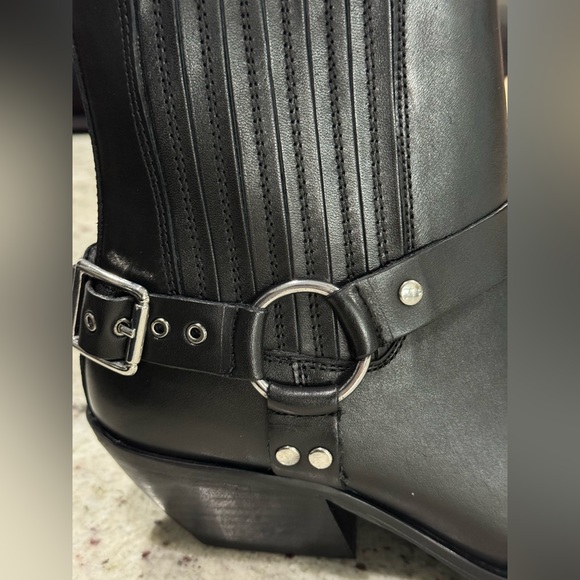 ZARA Cowboy Ankle Boots 100% Cow Leather - Picture 5 of 13